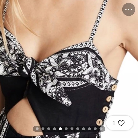 Free People Feel The Sun Paisley Bandana Linen Cutout Cropped Jumpsuit Sz 6 EUC - Picture 3 of 11